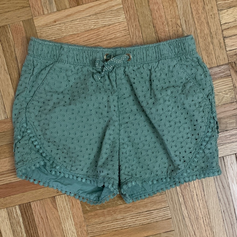 Green Eyelet Shorts - Little Girls Size Small (6-6X) - Cat & Jack EUC
